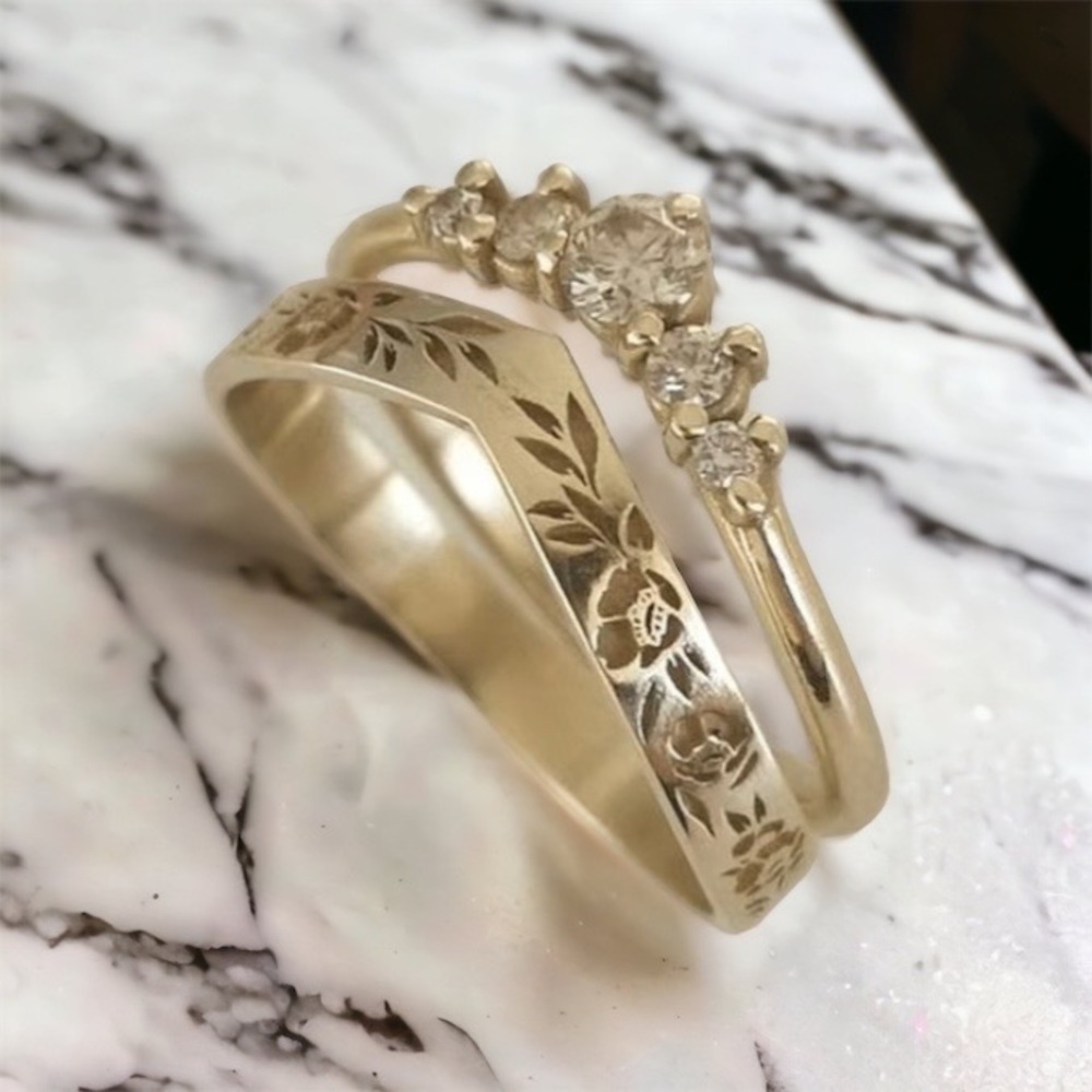 NEW 18k gold plated ring set